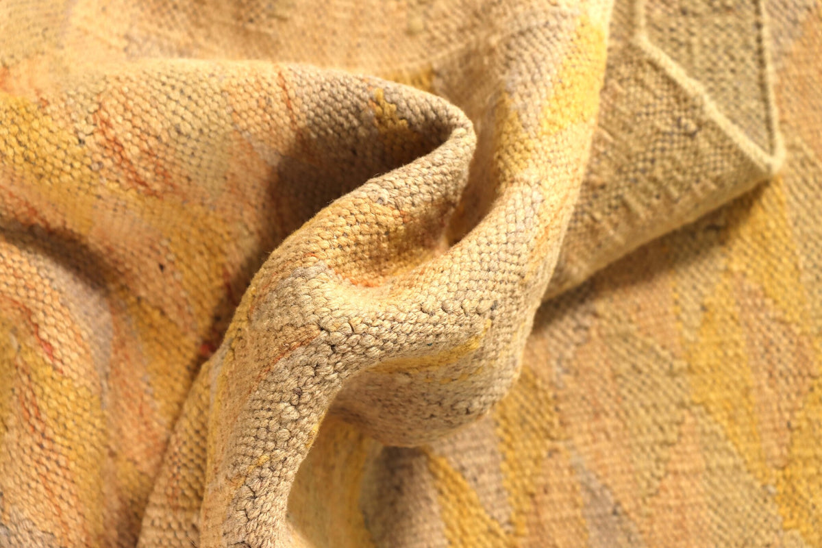 Kelim Läufer Beige-Gelb mit dezenten Rauten – 200 × 58 cm – Detailansicht 3