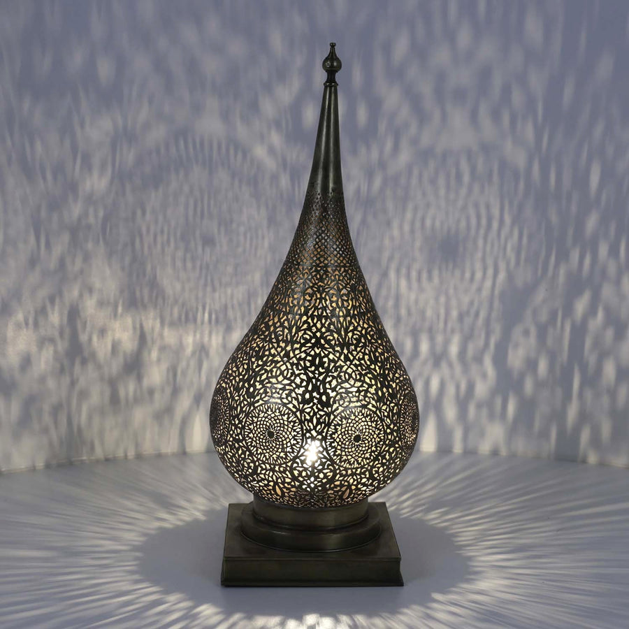 Marokkanische Tischleuchte aus Messing – Inaya Silber 80 cm, Ansicht 1