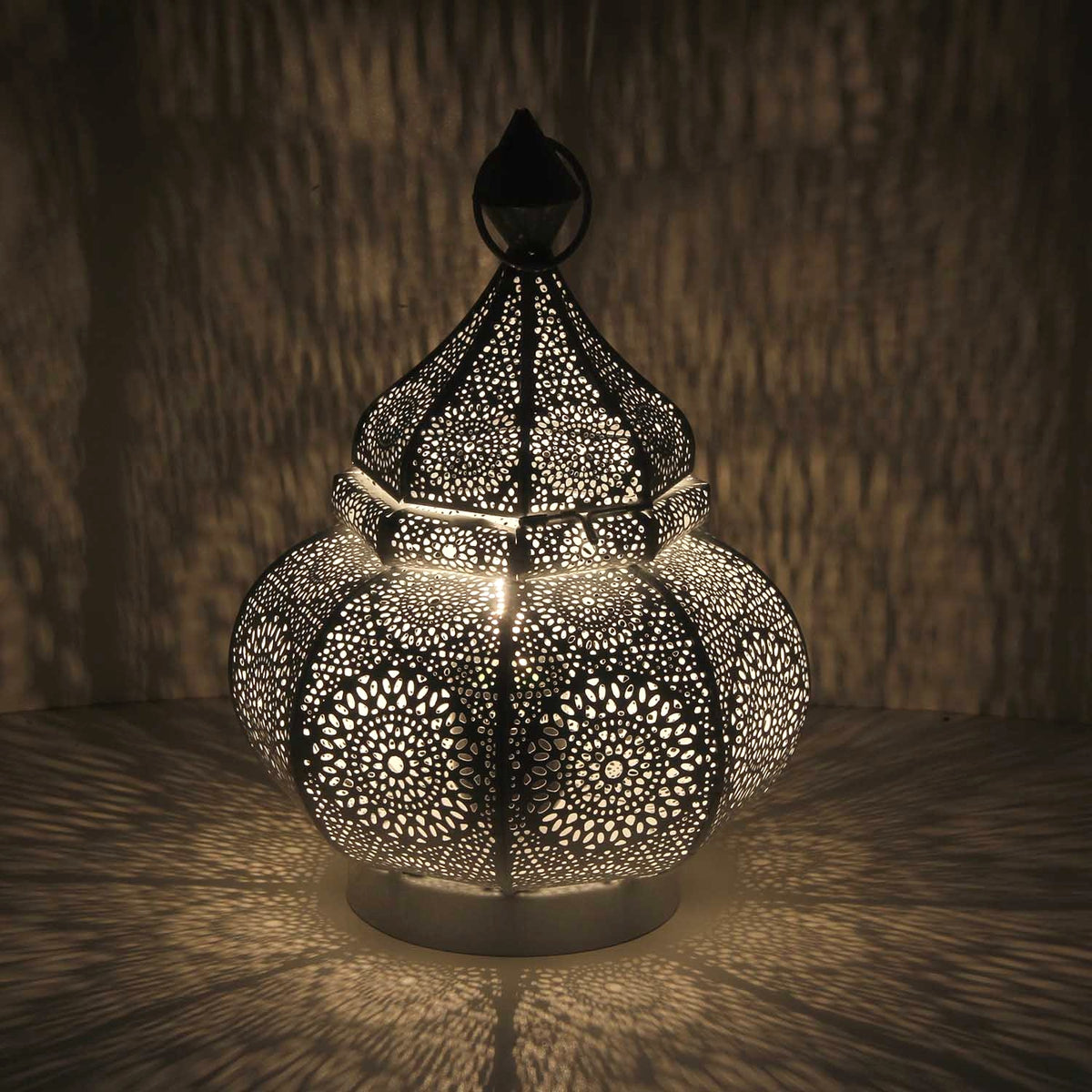 Orientalische Tischlampe Weiß-Gold – Leona 30 cm, Ansicht 1