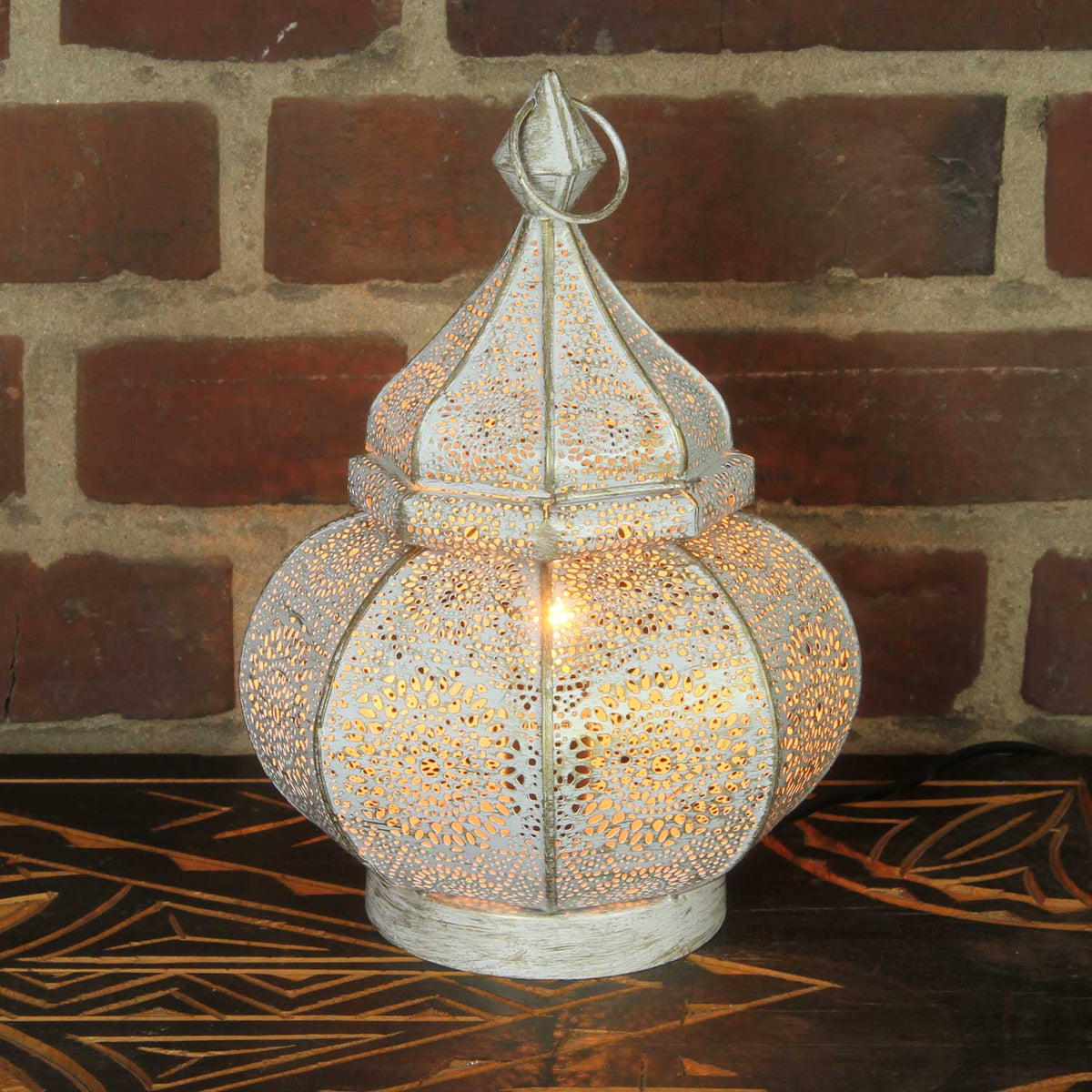 Orientalische Tischlampe Weiß-Gold – Leona 30 cm, Ansicht 2