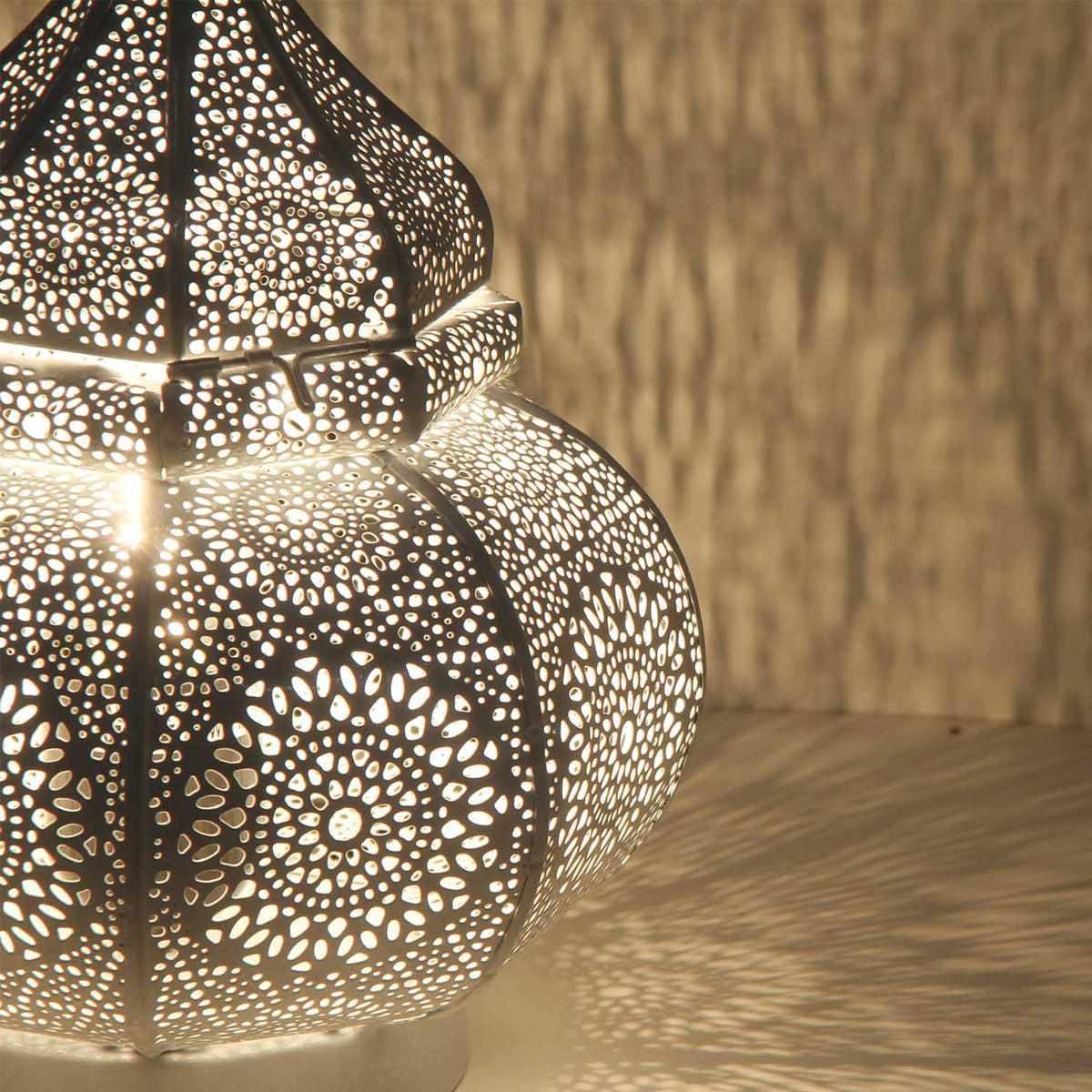 Orientalische Tischlampe Weiß-Gold – Leona 30 cm, Ansicht 4
