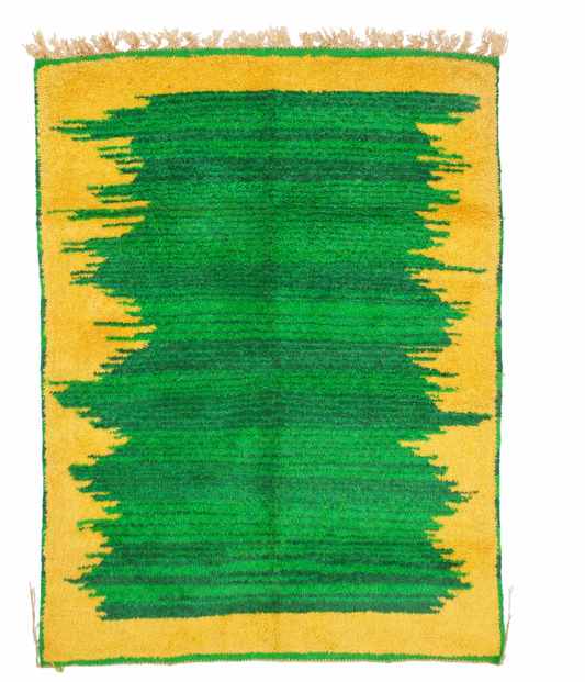 Berberteppich T36 in Grün und Gelb, 210 × 155 cm – Grün und Gelb