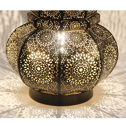 Tischlampe Schwarz-Gold mit Lochmuster – Leona 30 cm, Ansicht 4