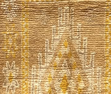 Vintage Berberteppich Creme mit gelben Ornamenten – 290 × 165 cm – Originaldetail 1