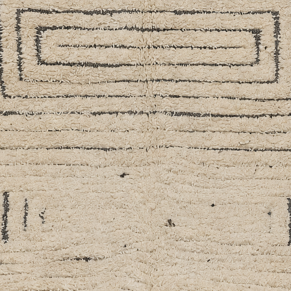 Detail of Cream Vintage Beni Ourain Rug with Three Dark Frames, 311 × 192 cm.