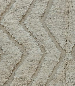 Pile texture detail of Cream and Taupe Vintage Beni Ourain Rug with Zigzags, 250 × 150 cm.