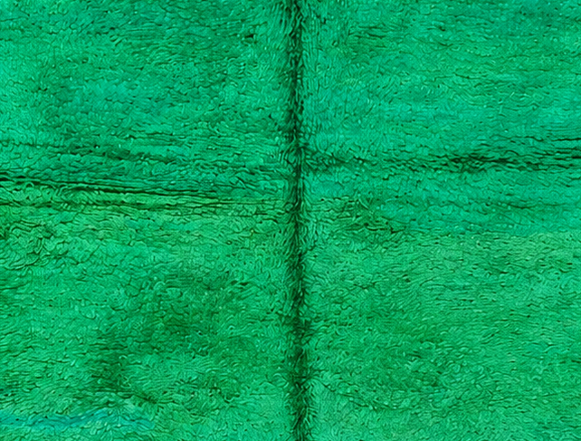 Vintage Berberteppich Grün mit feiner Tonstruktur, 240 × 168 cm, MF-047 – Detailausschnitt des Musters