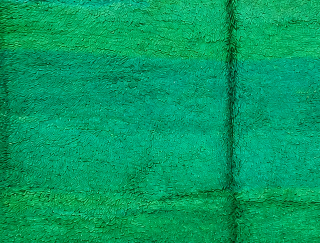 Vintage Berberteppich Grün mit feiner Tonstruktur, 240 × 168 cm, MF-047 – Detailausschnitt der Oberfläche