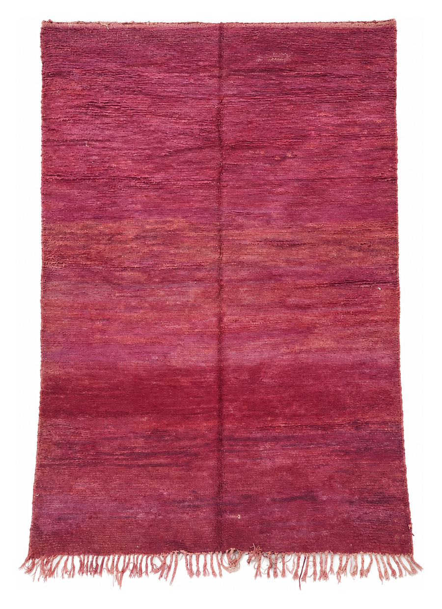 Mauve Vintage Moroccan Rug with Tonal Stripes, 276 × 176 cm.