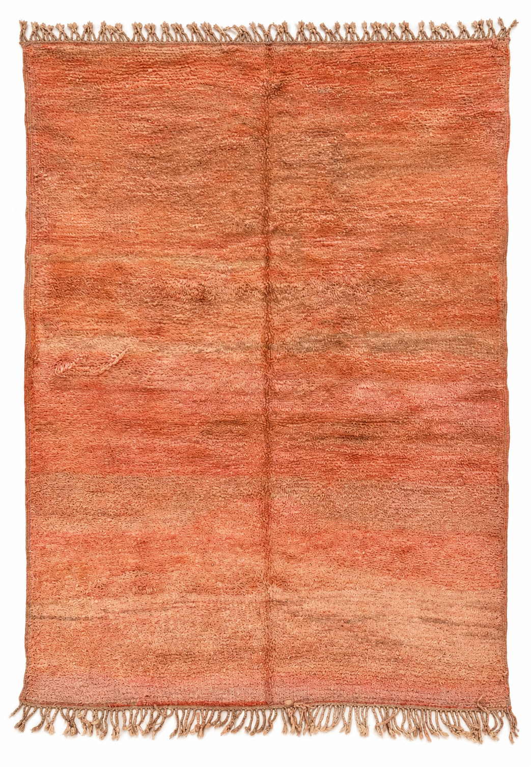 Terracotta Vintage Moroccan Rug with Tonal Patina, 250 × 173 cm.