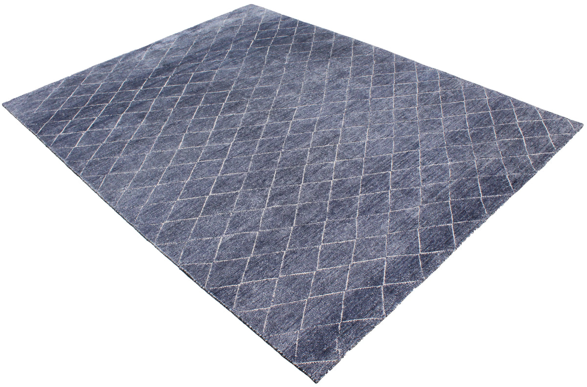 Blauer Orientteppich mit feinem Rautengitter, 300 × 238 cm – Produktansicht 3